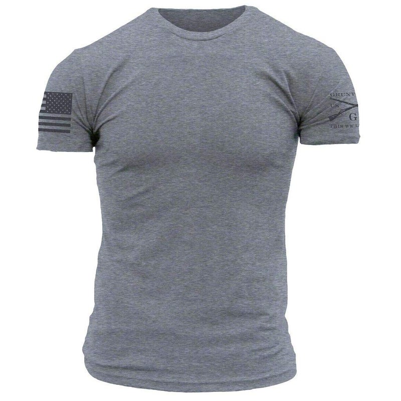 Grunt Style Basic Crew Men's T-Shirt, Color Dark Heather Grey, Size X-Large